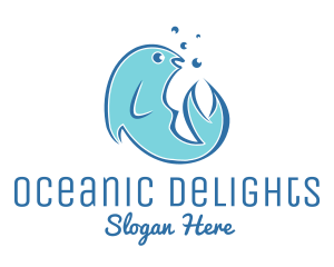 Fish - Seafood Fish Aquarium logo design