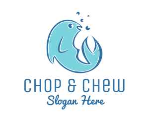 Whale - Seafood Fish Aquarium logo design