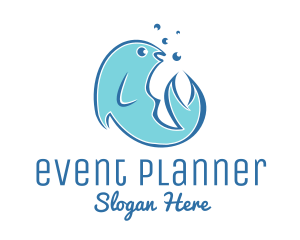 Blue - Seafood Fish Aquarium logo design