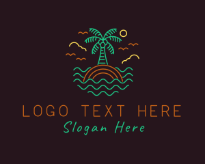 Coconut Beach Island logo design