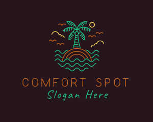 Coconut Beach Island logo design