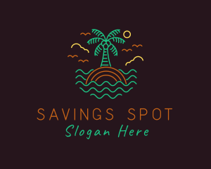 Coconut Beach Island logo design