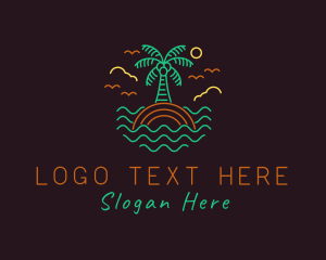 Tourist Spot - Coconut Beach Island logo design