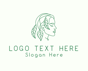 Hairdressing - Natural Eco Woman Face logo design