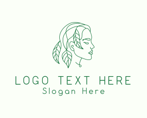 Facial Care - Natural Eco Woman Face logo design