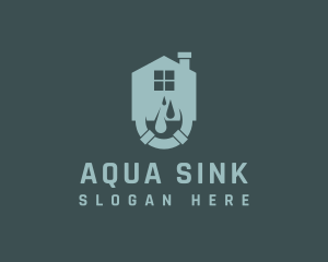 Sink - Home Water Pipe Plumbing logo design