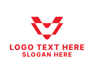 Modern Automotive Letter V logo design