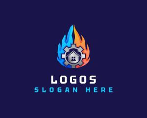 Heating - Industrial Heating Cooling logo design