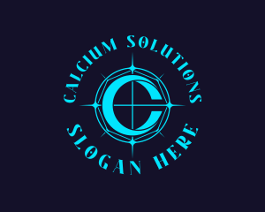 Blue Compass Letter C logo design