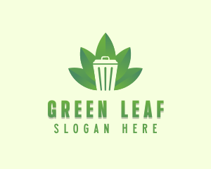 Leaf Trash Garbage logo design