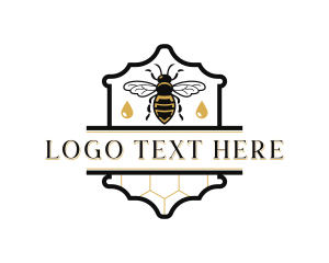 Beekeeper - Honey Droplet Bee logo design