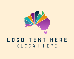 Stroke - Colorful Australia Map logo design