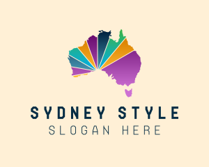 Sydney - Colorful Australia Map logo design