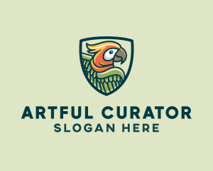 Parrot Bird Shield logo design