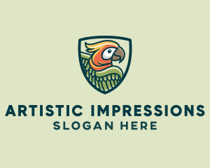 Parrot Bird Shield logo design