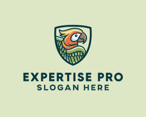 Parrot Bird Shield logo design