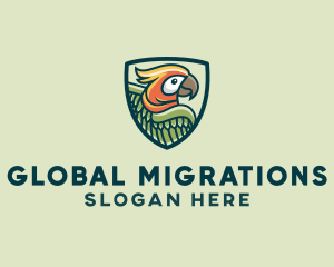 Parrot Bird Shield logo design