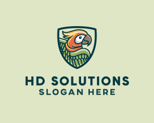 Parrot Bird Shield logo design