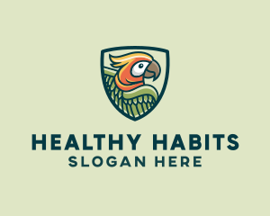 Parrot Bird Shield logo design