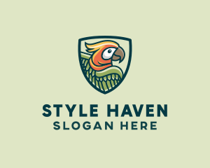 Parrot Bird Shield logo design