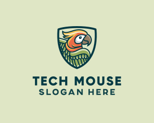 Parrot Bird Shield logo design