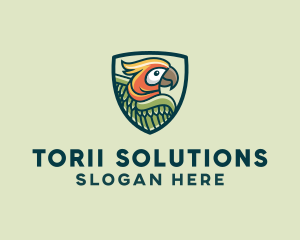 Parrot Bird Shield logo design