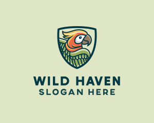 Parrot Bird Shield logo design