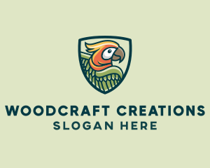 Parrot Bird Shield logo design