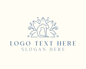 Peace - Yoga Lotus Healing logo design