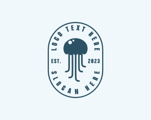 Aquarium - Jellyfish Marine Zoology logo design
