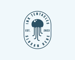 Tentacles - Jellyfish Marine Zoology logo design