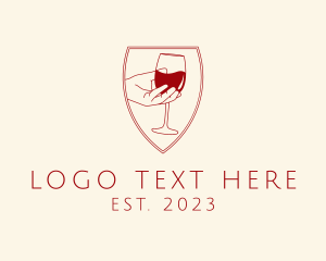 Wine Shop - Wine Hand Bar logo design