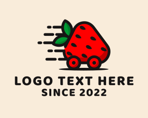 Harvest - Strawberry Fruit Express Delivery logo design