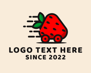 On The Go - Strawberry Fruit Express Delivery logo design