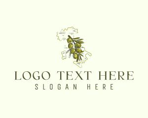 Map - Olive Fruit Italy logo design