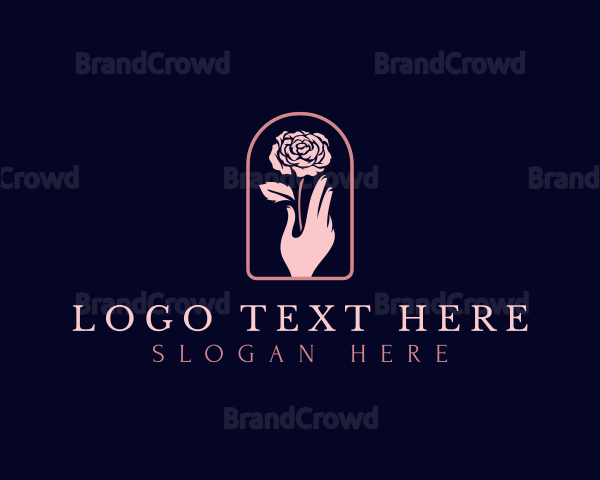 Rose Hand Flower Logo
