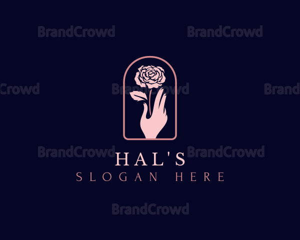 Rose Hand Flower Logo
