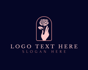 Yogi - Rose Hand Flower logo design