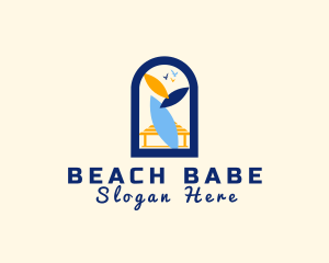 Summer Beach Hut  logo design