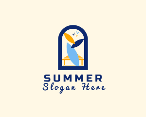 Summer Beach Hut  logo design