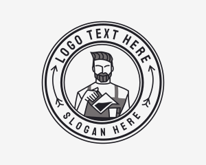 Hipster Barista Coffee Cafe  Logo