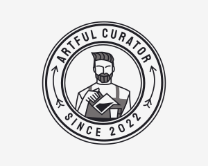 Hipster Barista Coffee Cafe  logo design