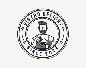 Hipster Barista Coffee Cafe  logo design