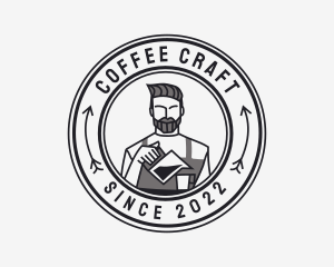 Barista - Hipster Barista Coffee Cafe logo design