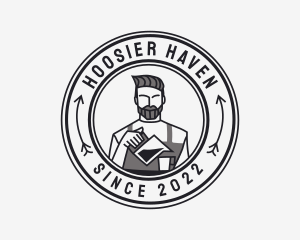 Hipster Barista Coffee Cafe  logo design