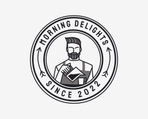 Breakfast - Hipster Barista Coffee Shop logo design