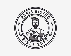 Hipster Barista Coffee Cafe  logo design