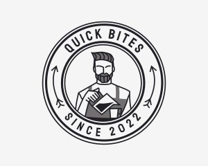 Hipster Barista Coffee Cafe  logo design