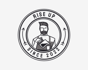 Hipster Barista Coffee Cafe  logo design