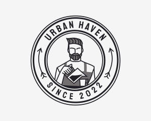 Hipster Barista Coffee Cafe  logo design